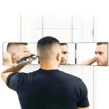 1 Pc 3-Stezni Ogledalo 360-stopinjski kot Gledanja Prakticiranje Ogledalo Za samo Rezanje Lase In Styling DIY Frizuro Orodje Dom Dekor Nova