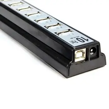 10-Vmesnik Hi-Speed USB 2.0 Hub Razdelilnik + NAS za izmenični Tok za RAČUNALNIK Prenosni Računalnik Več Lukenj, USB Hub
