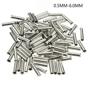 100 kozarcev Tin-prevlečenih Bakrenih Materiala Neizoliranih Terminal 0.5mm2-6.0mm2 Bootlace Obročki Kabel Koncu Električni Kabel Crimp Priključek