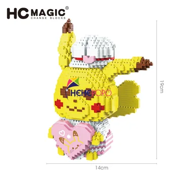 1660pcs Pikachu Diamond Blocks Japonska Risanka Model Pokemond Mini zidarske Opeke Igre Anime Številke za Blok Igrače 9085