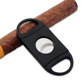 1Pcs Cigar Škarje Black Prenosni dvorezen Nerjaveče Jeklo/ABS Cigaret dodatna Oprema Mini Cigar Rezalnik Praktične Pripomočke