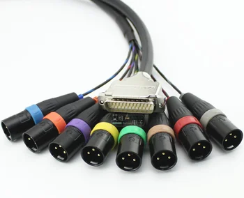 1Pcs DIY po meri, 8-kanalni audio podaljšek kabel z mehko rep DB25 do 8 XLR moški in ženski uravnoteženo kabel MR202-8AT