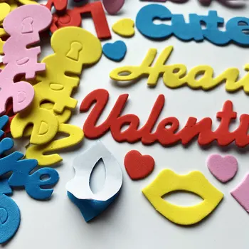 1bag/VELIKO,Luštna srce ljubezni poljub valentine pene nalepke Zgodnjega učenja izobraževalne igrače Steno soba ornament Scrapbooking vgradnjo OEM