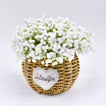 20 cm Bela Gypsophila Umetno Cvetje Poroka Poročni Šopek, Dekoracijo Cvetlični Aranžma Plastičnih Dojenčki Dih Ponaredek Cvet