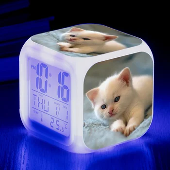 2021 Novo Srčkan mucek, mačka Alarm Ura LED Velik Zaslon Digitalna Budilka Otrok Darilo za Rojstni dan Večfunkcijsko Žareče Elektronska Ura