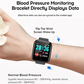 2021 Pametno Gledati Moški Ženske Smartwatch Srčni utrip, Krvni Tlak Monitor Fitnes Tracker Watch Pametna Zapestnica za Android in IOS