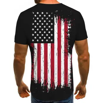 2021 Poletje Ameriške Zastave, Tiskanje moška Športna Moda 3d Tshirt Krog Vratu, Ohlapno Oversize Mišice Ulične Oblačila Človeka Tshirt