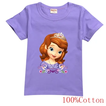 2021 Poletje Srčkan Baby T-shirt Disney Princesa Sofija Prvi Polovici-sleeved Majico Fantje Dekleta Mehka Oblačila, otroci otrok Vrhovi Tees