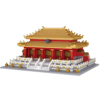 2666pcs+ Imperial Palace Mini gradniki Kitajske Tradicionalne Arhitekture Mikro Opeke Otrok Igrače za Božično Darilo