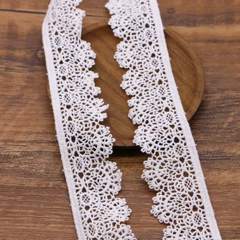 2yard 4.1 cm beli vodi topnih mlečnih čipke čipke tkanine traku DIY obleko, krilo zavese dodatki