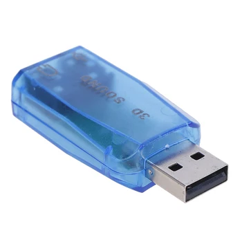 3,5 mm Mini Zunanje 3D USB zvočna Kartica 5.1 Channel Audio Card Adapter Zvočnik Mikrofon Vmesnik za Slušalke Za PC Računalnik