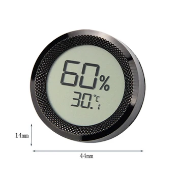 3 Barve Cigare Humidor Higrometer Merilnik Termometer Mini Digitalni LCD Zaslon Priročno Senzor Temperature Krog Merilnik Vlažnosti