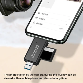 3 v 1 Tip C do USB 2.0 3.0 OTG Mikro TF SD Card Reader, Visoka hitrost pomnilniški ključek Smart Memory Card Adapter za Prenosni računalnik Android