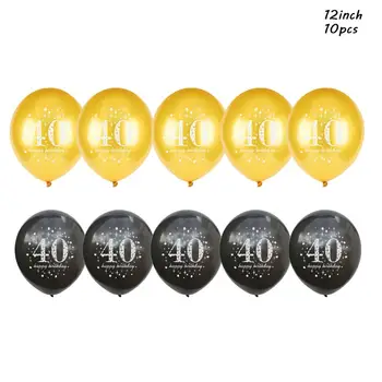 30. Rojstni dan Baloni Gold Black Latex Trebušaste Odraslih Rojstni Dekoracijo 30 40 50 60 Konfeti Balon Party Supplie