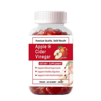 60pcs Apple Jabolčnik Kis Gumijaste Vitamini B9 B12 Ekološko pridelavo sladkorne Pese Korenine Šipek Gummies za Detox Osvoboditi & Teža Upravljanja