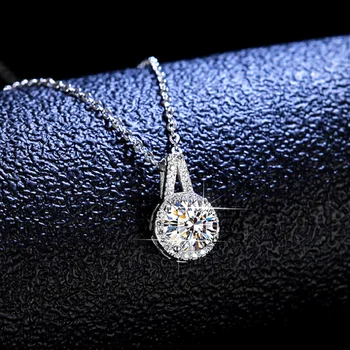 925 krog linija Silver cross Obesek diamond modno razkošje Mossan kamen biser Obesek Ogrlica Božično darilo