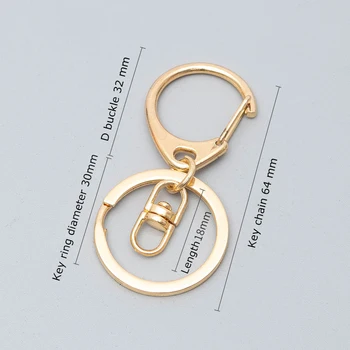 AIJJU 20Pcs Key Ring Ključnih Verige Gold In Silver Plated 64mm Dolgo Krog Split Tipke Jastog zaponko Keyrings