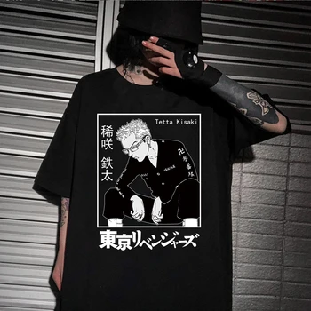 Anime Tokyo Revengers Tetta Kisaki Harajuku Poletje Kratkimi rokavi Moški T-shirt