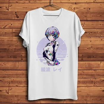 Ayanami Rei Asuka Langley Soryu Shikinami Rangure smešno anime tshirt Moški Bela Priložnostne kratka Majica Vrhnja eva otaku ulične