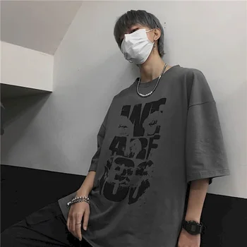 BF Harajuku slog t-shirt kratek sleeved poletje svoboden velikosti divje študentsko oblačila korejski retro pol rokavi moški ženske trend