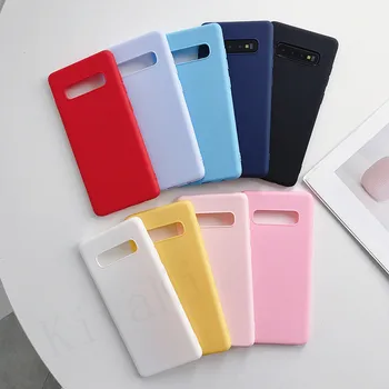 Barva Silikonski Primeru Telefon Za Samsung Galaxy S6 S7 rob S8 S9 S10 Plus S10e A10 A40 A50 A30 A70 A6 A8 A9 2018 Opomba 8 9 10 Pokrov