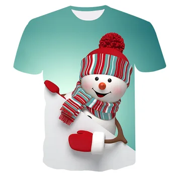 Brezplačna Dostava Nove Srčkan Snežaka Serije Eleganten 3D Tiskanih Moške /Ženske T-Shirt Ulica Priložnostne Svoboden Kratek Sleeve Zgornji del