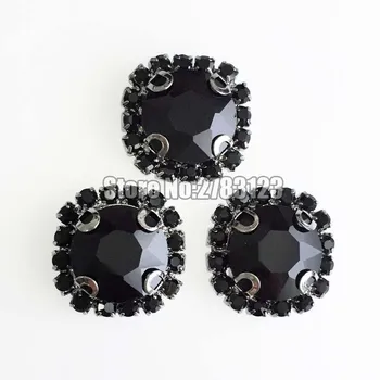 Brezplačna dostava 12 mm black verige black okrasnih Kristalno Steklo sew na kamni z luknjami,diy/dodatki za oblačila SBK05