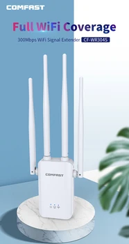 Comfast CF-WR304S 300Mbps 2,4 GHz Wireless WiFi Vmesnik Usmerjevalnika Wi fi Extender Signala Ojačevalnika Repetidor S 4 Zunanje Antene
