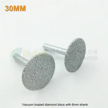 DIATOOL 2pcs Dia30mm Vakuumske Brazed Diamond Zgoščenke Z 6 mm Kolenom, Diamond Mlin, Profesionalni Kakovosti