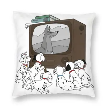 Dalmatians Gledanje TV Blazine Pokrov 3D Tiskanja Živali Pes Tla Vzglavnik za dnevno Sobo Moda Pillowcover Domu Dekorativni