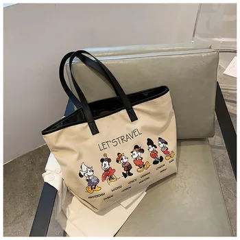 Disney Mickey risanka platneni torbici Minnie ženske moške messenger bag, velike zmogljivosti, torba