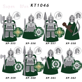 Enotni Srednjeveškega Viteza Gondor Vodnjak Straže, Meč Lancers Glavo pribor za Gradnjo Blokov, igrače Serije-104 KT1046 XP355 XP356
