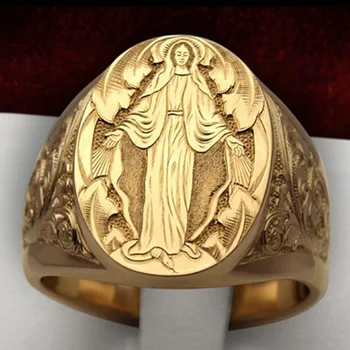 FDLK Mitologije Klasičnih Devica Marija Obroč Zlato Barvo Kiparstvo Maria Amulet Obroč Ženin Posla Poroka Banket Obroč