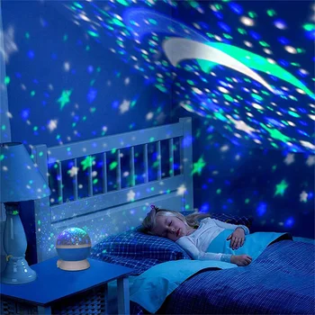 Galaxy Projektor Zvezdnato Nebo Obračanje LED Nočna Lučka Planetarij Otrok Spalnica Star Nočne Luči Moon Light Otroci Dar, Lučka