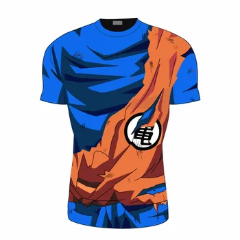 Goku majice s kratkimi rokavi Moški Stiskanje Srajce Anime Dolg Rokav T-shirt Fitnes Vrhovi Vegeta Goku Kul Smešno Fitnes Tshirts