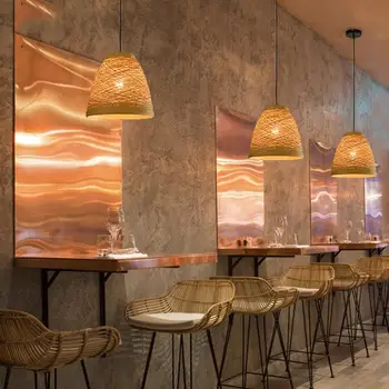 Hotel Restavracija Lestenec Bambusa Stropne Svetilke Čaj soba Cafe Lounge Dekor svetlobe
