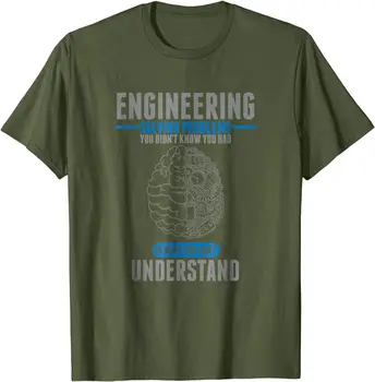 Inženir Reševanje Problemov Smešno Inženiring T-Shirt Noro Vrhovi T Shirt za Moške Podjetje Bombaž Majica Cool
