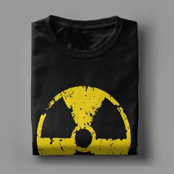 Jedrsko Sevanje Simbol Majica s kratkimi rokavi Moški Čistega Bombaža Vintage T-Shirt Znanost Černobilu Tees Kratek Rokav Obleka Ideja za Darilo