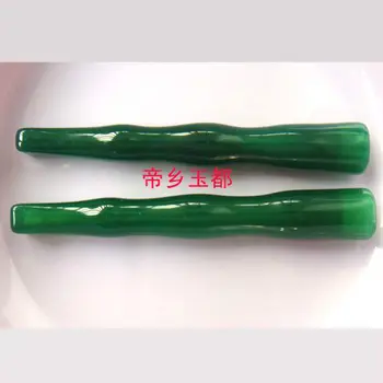 Kitajski naravnih agate carving grind arenaceous jade cigaret nosilec in cev v usta zelena 15647