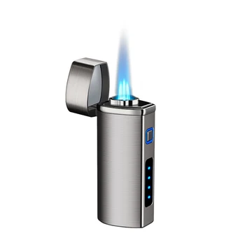Kovinski USB Trojni Gorilnik Plinskega Okno LED Jet Cigar Lažji Tri Turbo Šoba Windproof BBQ Lažji Kajenje Cigaret Accessorires