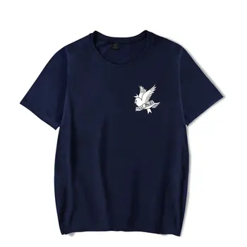 Lil Peep T-shirt Poletje Priložnostne Ptica Print Majica s kratkimi rokavi Moški Ženske Harajuku Kratek Rokav Tee Moda Priljubljenih Hip Hop Pari, T Srajce