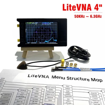LiteVNA-64 50KHz-6.3 GHz LiteVNA 4 inch Obrnite na Zaslonu Vektorski Analizator Omrežja HF VHF UHF Antena Analyzer Posodobitev NanoVNA