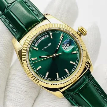 Luksuzne blagovne znamke 40 mm moške gledajo automatic mehanski safirno steklo zeleno izbiranje keramične plošče moške ure
