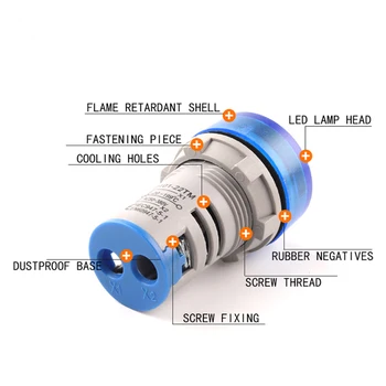 Mini Krog Digitalni Voltmeter 22 mm AC20-500V/DC5-60V Obseg Tester Napetosti Meter Zaslona Kazalnik Signala Svetlobe LED ac Napetost Izpolnjeni