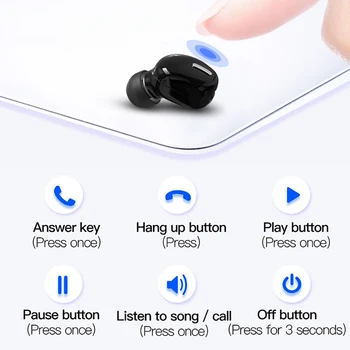 Mini V Uho 5.0 Brezžične slušalke Hi-fi Brezžične Slušalke Z Mikrofonom Šport Čepkov Prostoročne Stereo Slušalke za vse telefon