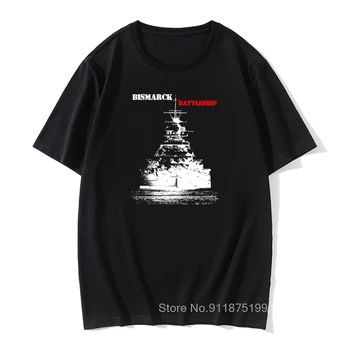 Moške Wehrmacht Bismarck Bojna T Srajce Premium Bombaž Vrhovi Tee Priložnostne Camisas Letnik Tshirts Pozimi Vrhovi T Srajce
