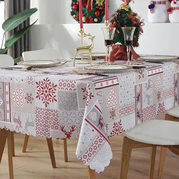 Nieuwjaar Vroče Koop Kerst Tafelkleed Risanka Poliester Tafel Dekken Rode Eettafel Decoratie Soba Dekor Esthetische