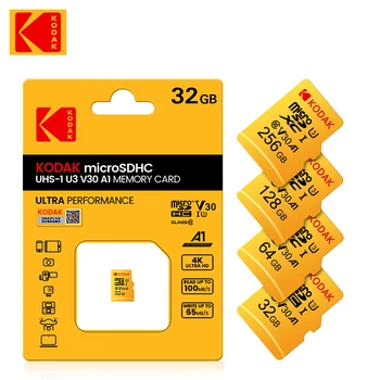 Original Kodak Micro SD Kartico 128G 32GB 64GB 256GB 512GB Razred 10 Pomnilniško Kartico U3 A1 V30 cartao de memoria Video Telefon, Pomnilniško Kartico