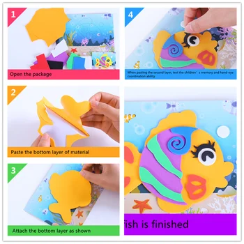 Otroci 10/5 Kos 3D Cartoon EVA Nalepke DIY Ročno Materiala Paket Puzzle Igre Za Otroke, Da se Naučijo starši-Otrok, Igrače YJA