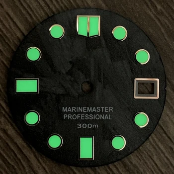 Pazi za izbiranje delov črna z C3 zelena svetleča za SKX007 NH35 NH36 avtomatsko gibanje Datum izbiranje 28.5 mm Watch mod